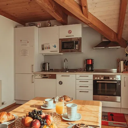 Lejlighed Armonia Altach, 2-6 P, 2 Schlafzimmer, Kueche, Parkplatz, Balkon, Wifi, Garten, Stellplatz Fuer